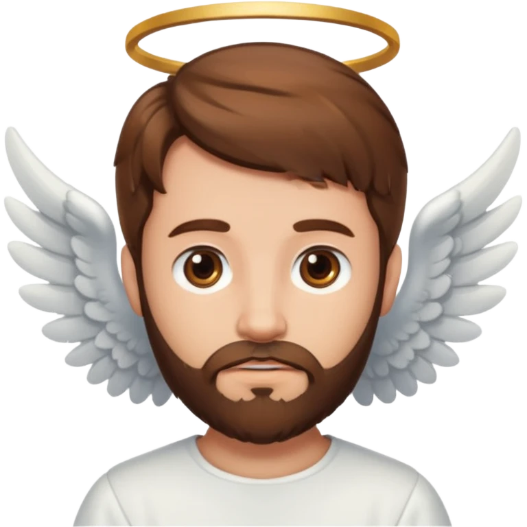 angel with brown hair and brown beard emoji