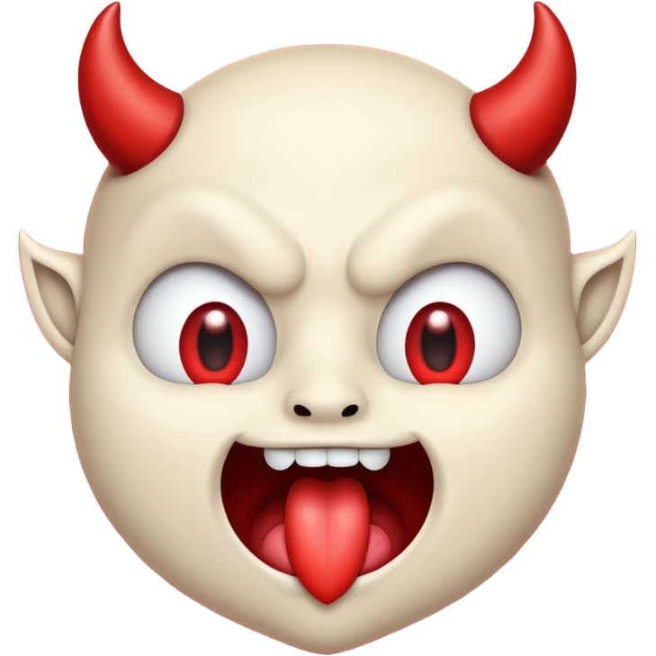 Devil's face? With heart-shaped eyes. An open, drooling mouth. emoji