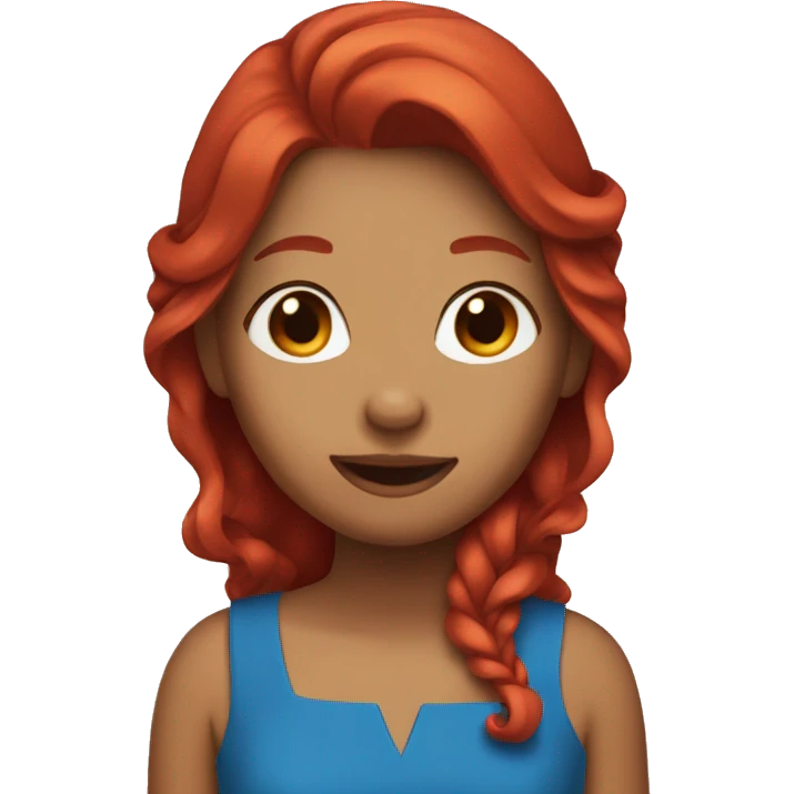 girl singing in blue dress red hair  emoji