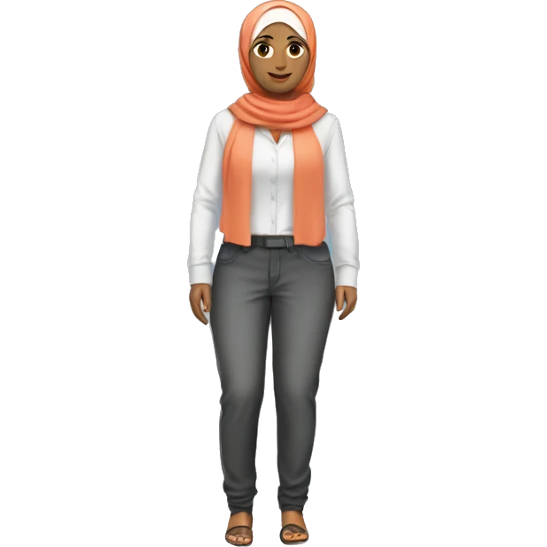 hijab woman,trousers,shirt, full body emoji