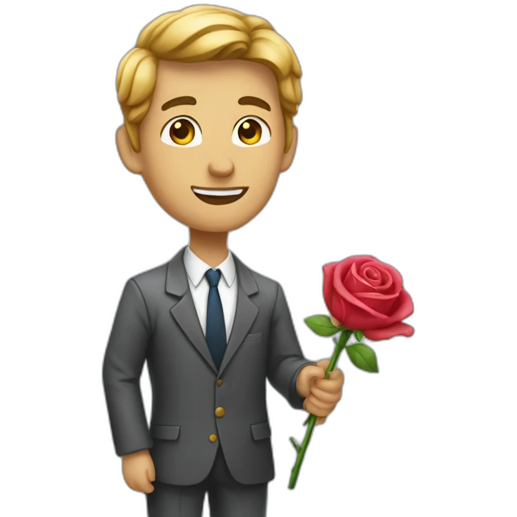 Un homme qui donne une rose emoji