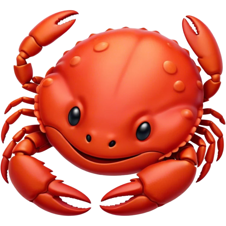 Meme-Worthy Cute Sleeping Red Crab Portrait Emoji, Head resting peacefully with a contented smile, showcasing a robust, vivid scarlet carapace and softly closed eyes in serene slumber, Simplified yet adorably endearing features, highly detailed, glowing with a soft, drowsy ocean light, high shine, relaxed and utterly lovable, stylized with an air of playful laziness, soft glowing outline, capturing the essence of a sleeping red crab that feels destined to become the next viral icon of adorable rest! emoji