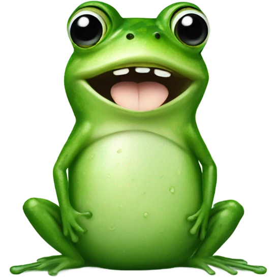 Frog with a cucumber emoji