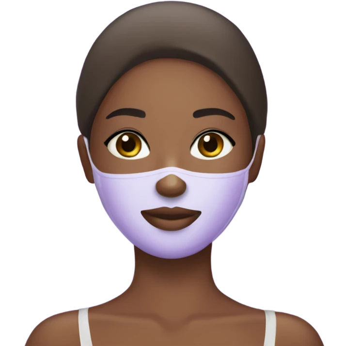 Skin care girl with lavender face mask emoji