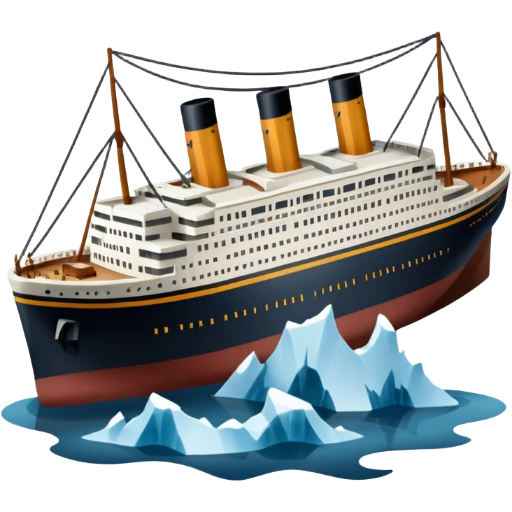 Make the Titanic sinking in the front In splits In the middle emoji