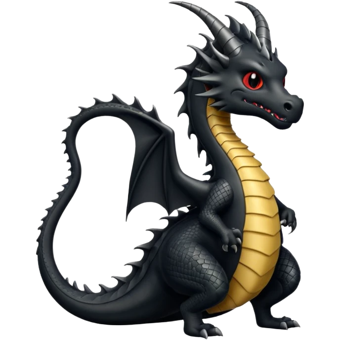 Black dragon with spade shaped tip of tail emoji