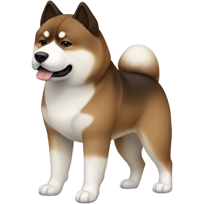 Akita American brown and dark brown with white The snout is dark emoji