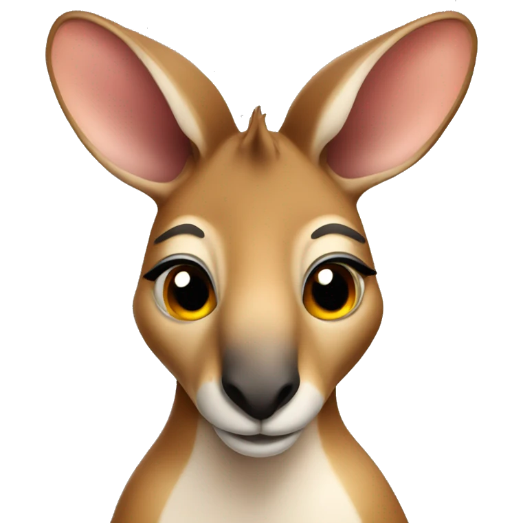 Cute kangaroo face emoji