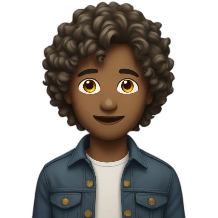 Young men with wavy hair  emoji