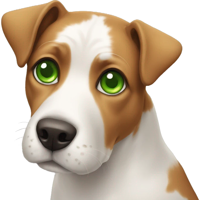 Dog with green eyes emoji