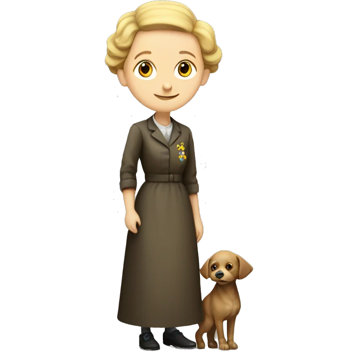 marie curie with little dother irene standing emoji