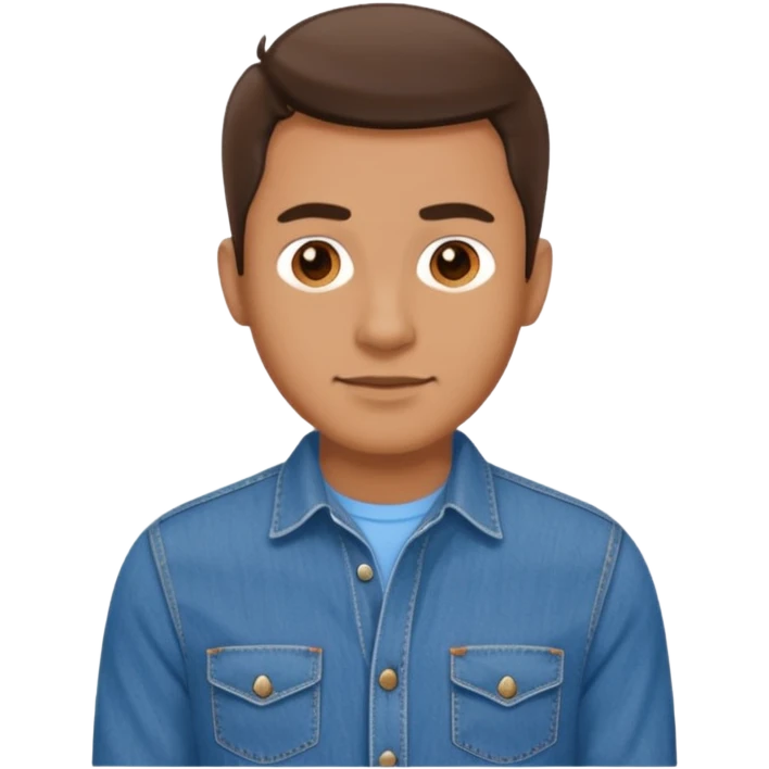 man in shirt with a blue shirt and blue jeans emoji