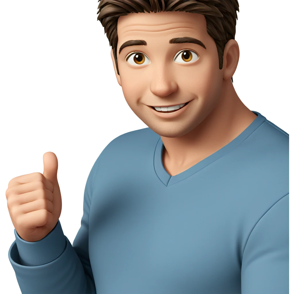 happy boy giving thumbs up emoji