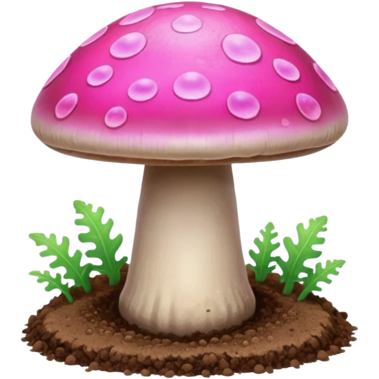 pink glowing magic mushroom with dirt emoji