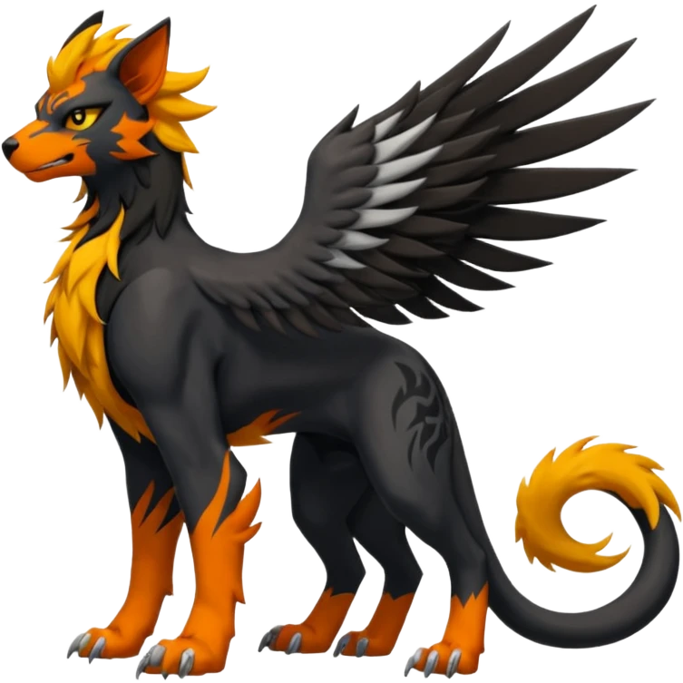 Houndoom-Tigress-Luxray-Silvally-Gryphon-fusion (full body) emoji