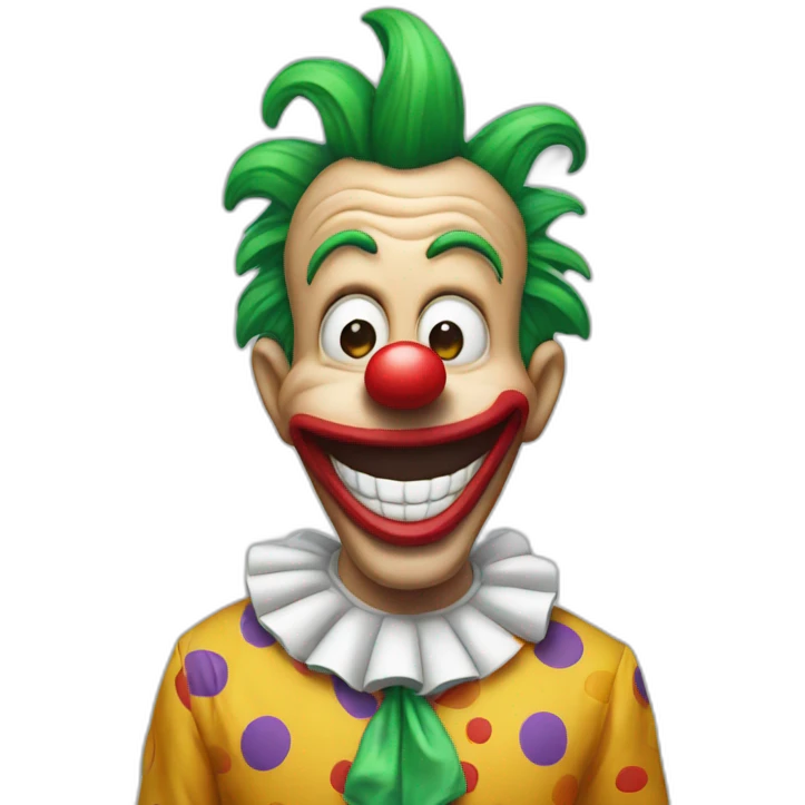 a goofy clown with two big dents emoji