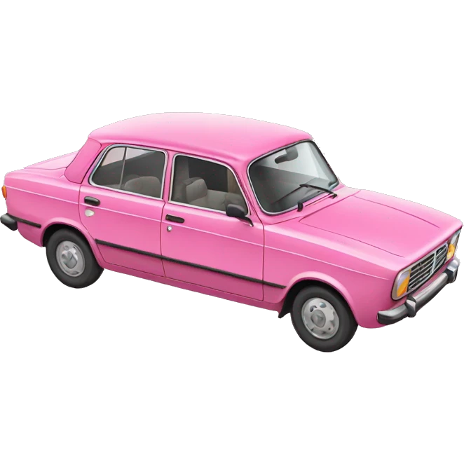 pink old car Lada emoji