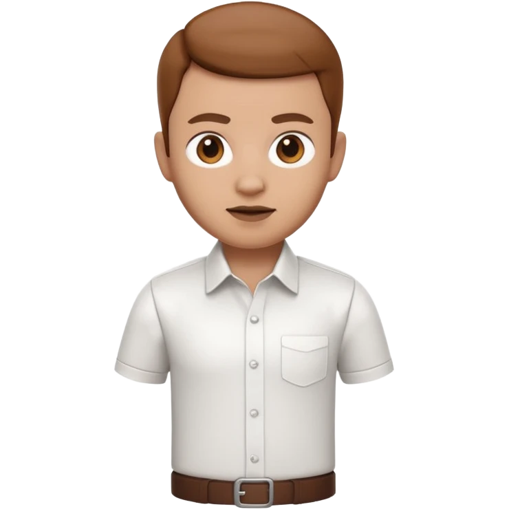 A 3D cartoon white shirt with a brown soil stain in the center, smooth fabric texture, bright lighting, realistic Memoji-style look. emoji