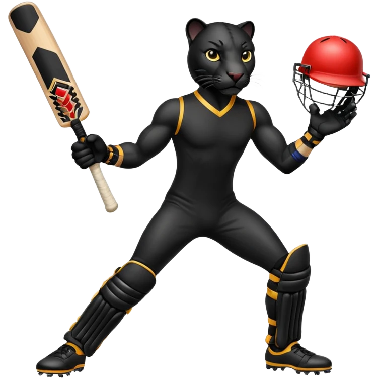 Panther in cricket emoji