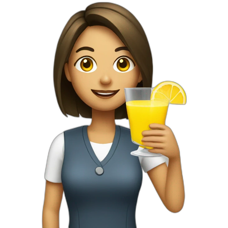server serving yellow drink emoji