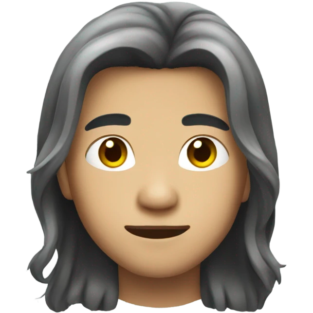 strong asian boy with long hair emoji