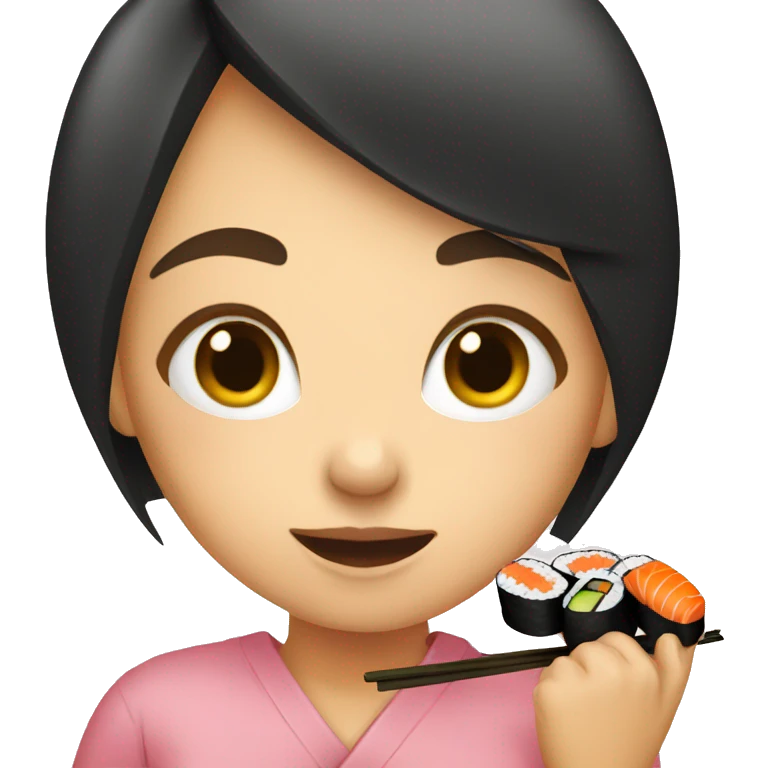Girl eating sushi emoji