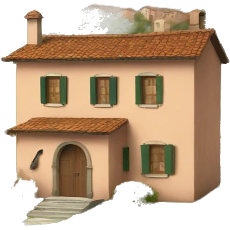 an italian house near from a lake emoji