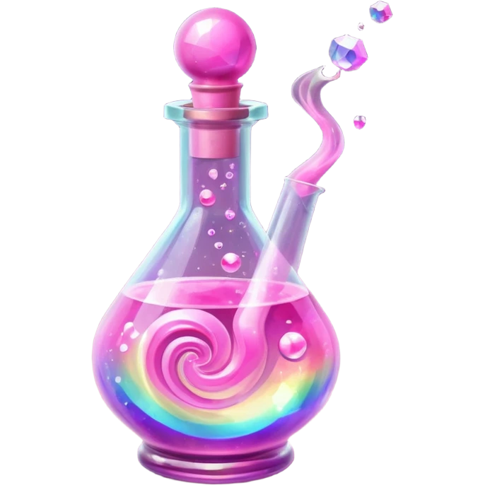 pink Magic Fantasy Potion, Glass Low Poly emoji