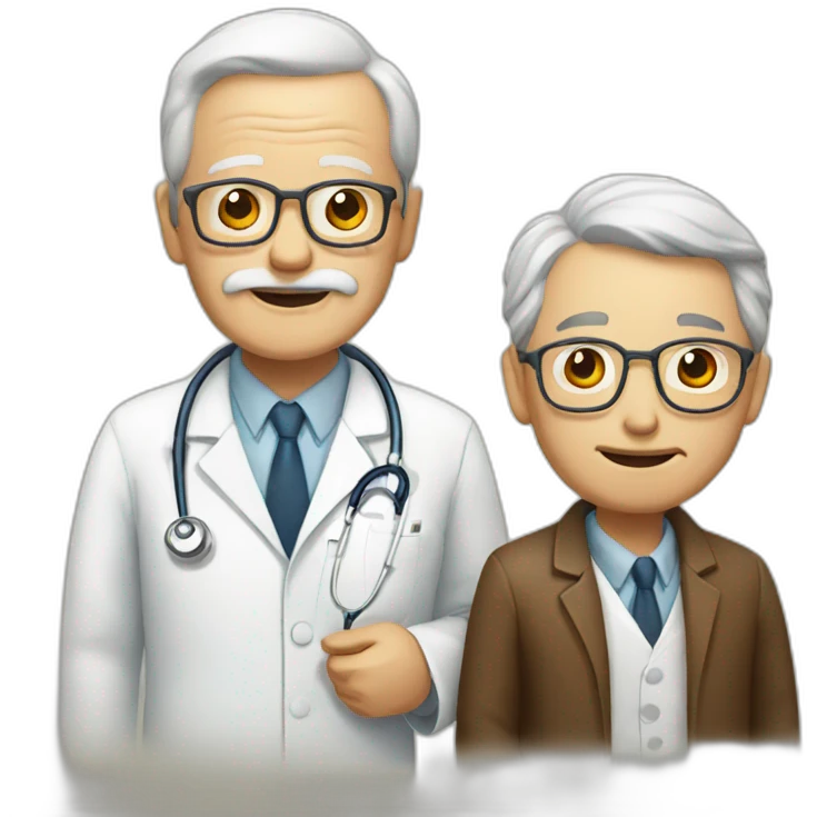 Old man with doctor emoji