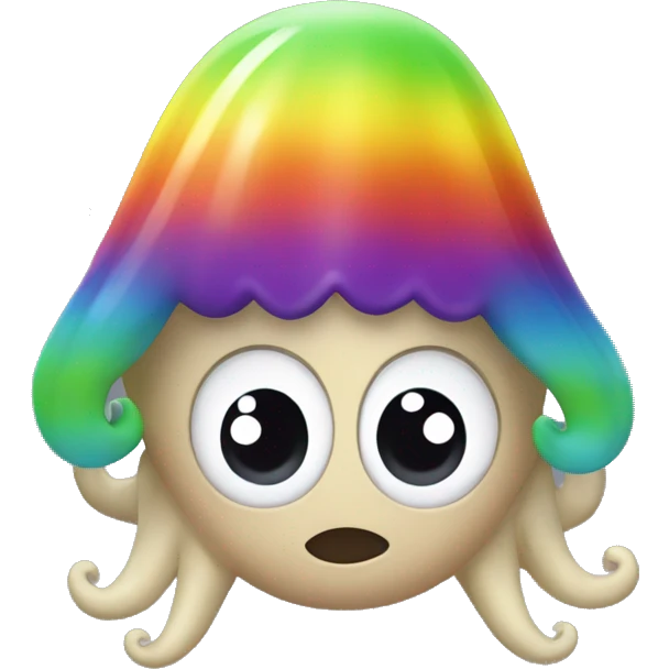 squid ward with a rainbow afro emoji