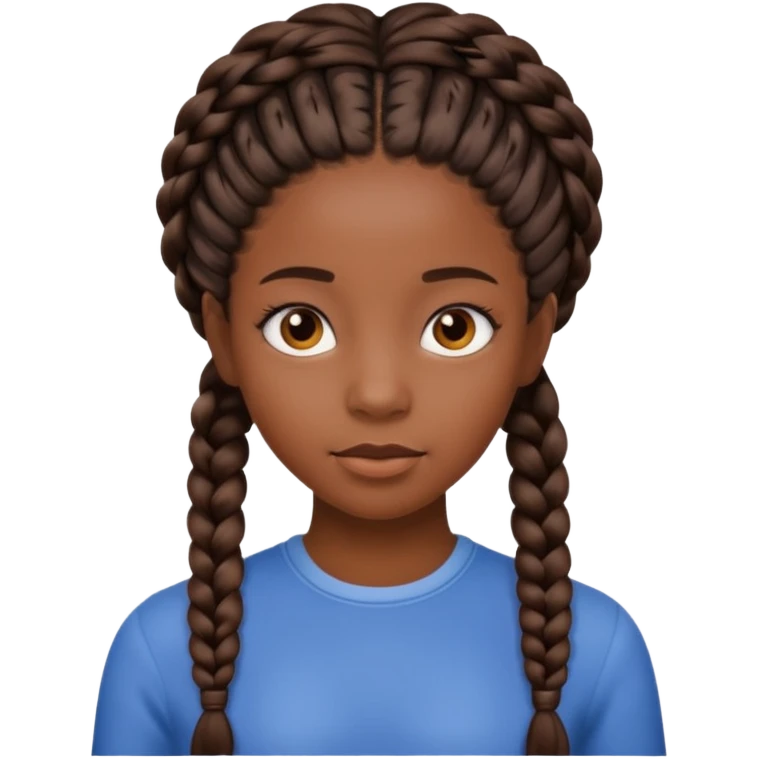 Black girl with realistic braids emoji