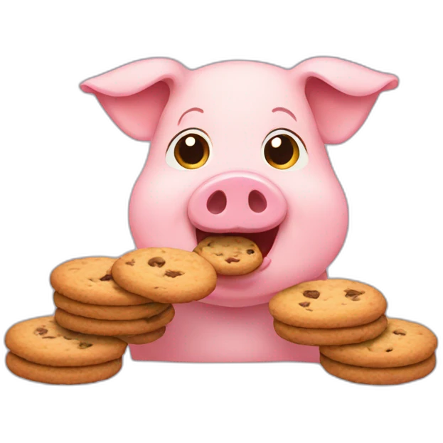 pig eating cookies emoji
