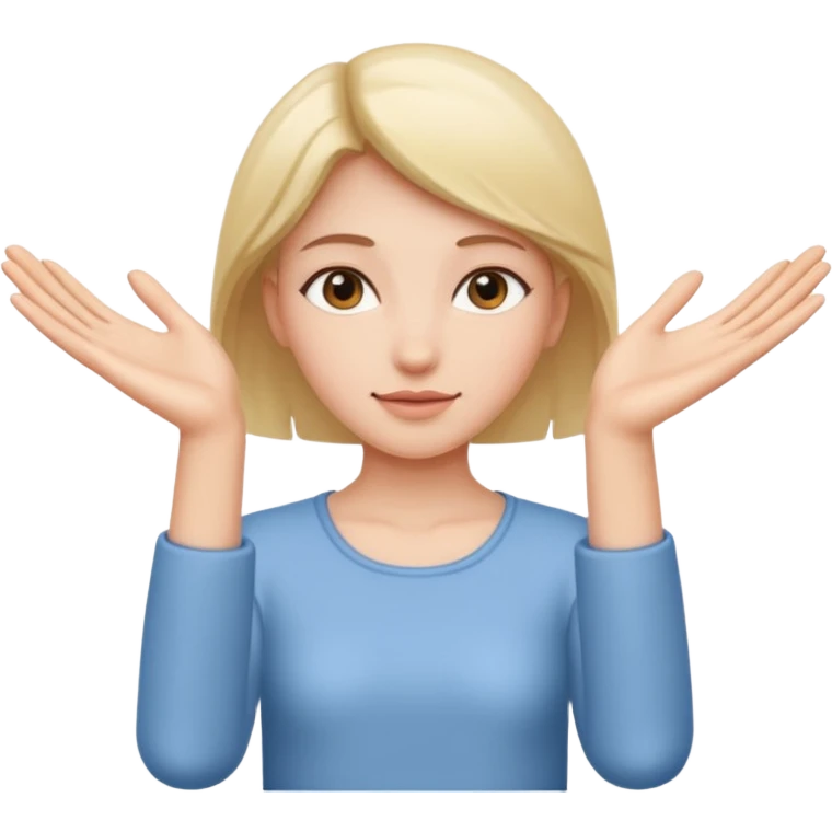 a girl taking her hands and coming from inwards to out  emoji