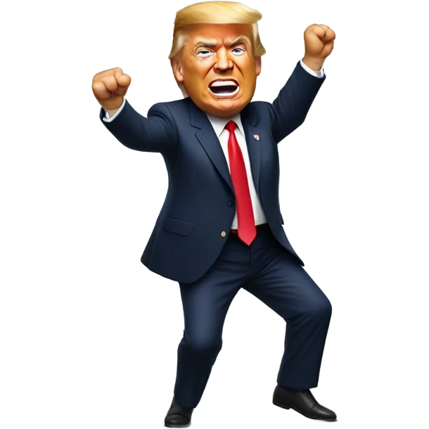 Trump doing the trump dance emoji