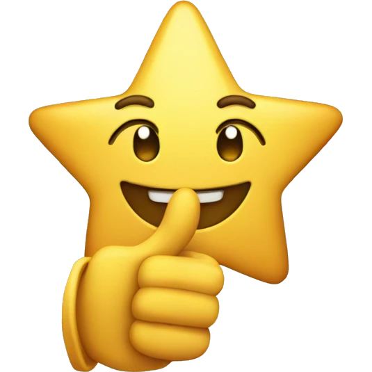 A star with a thumbs up emoji