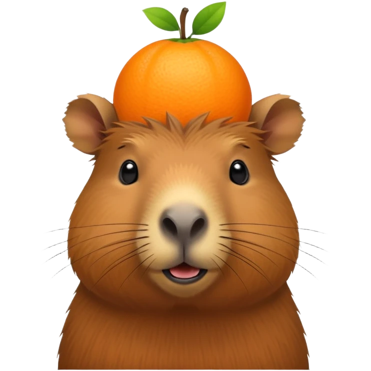 Capibara con una naranja en la cabeza  emoji