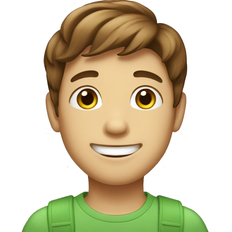 happy boy with brown hair emoji