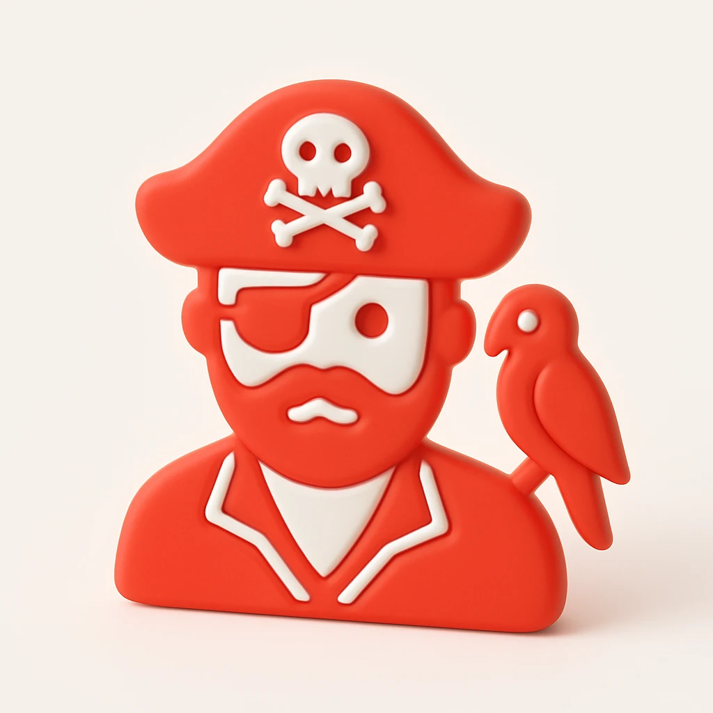 pirate with eye patch and parrot emoji