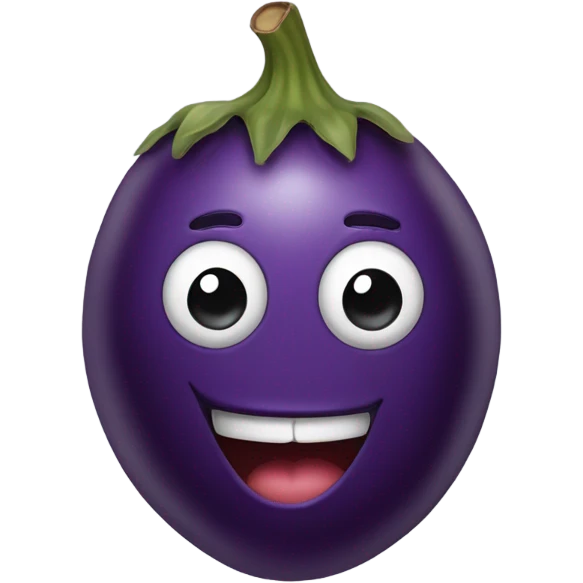 smiley face with eggplant eyes emoji