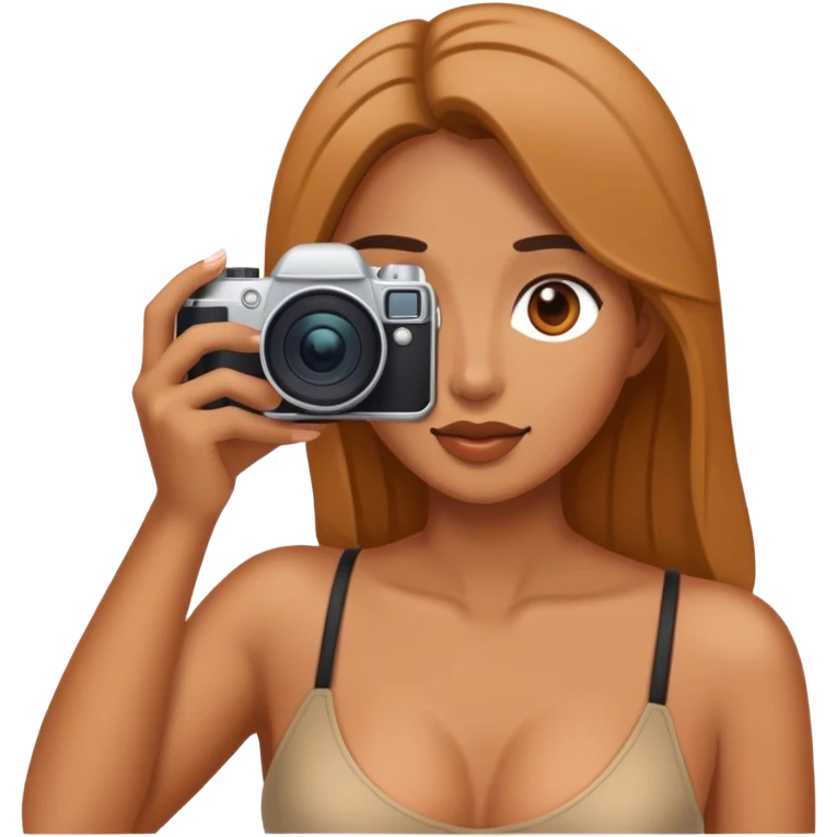 Mujer sacando fotos emoji