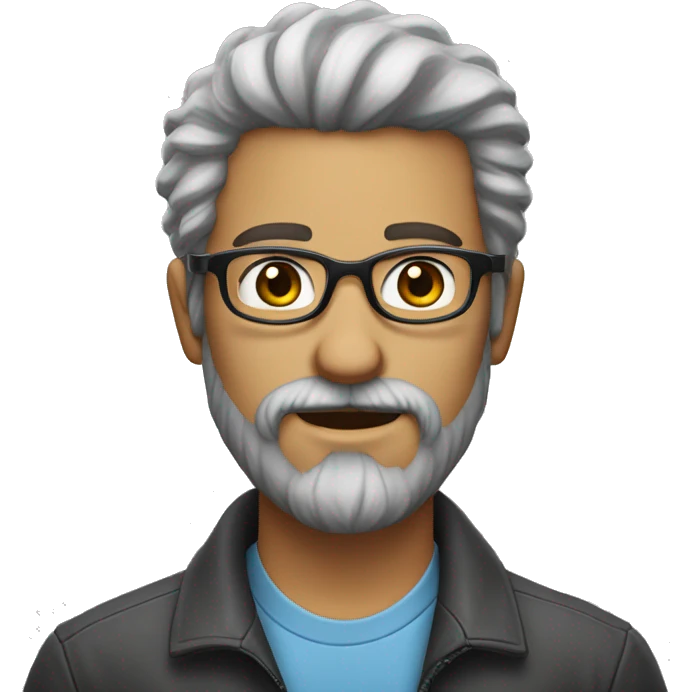 HOMEM BRANCO DE OCULOS E BARBA COM O CABELO BAIXO emoji