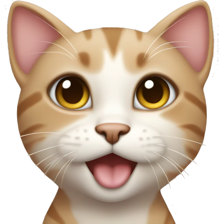 An adorable creamy brown cat giving an air kiss  emoji