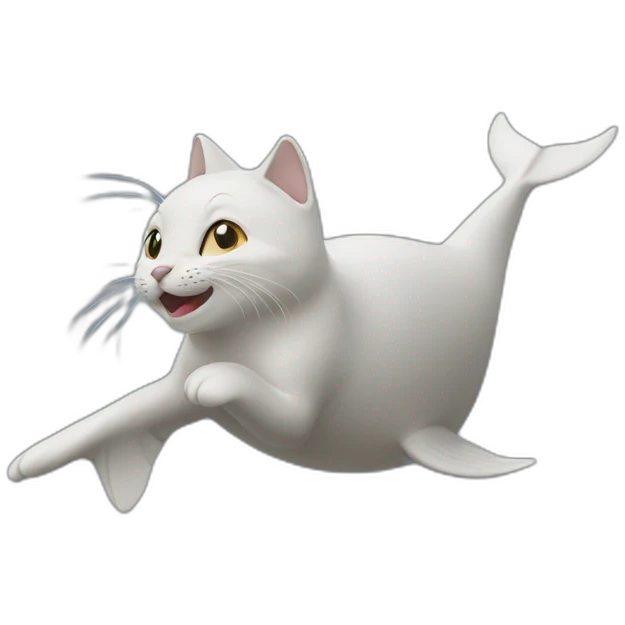 Un chat sur un dauphins  emoji