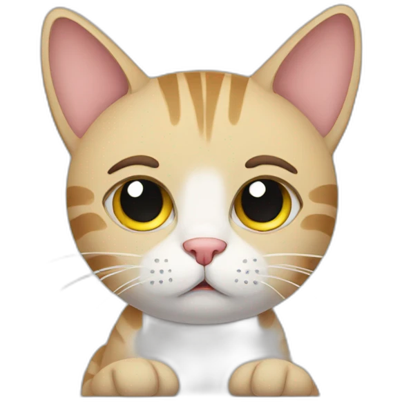 cat sad working at office emoji