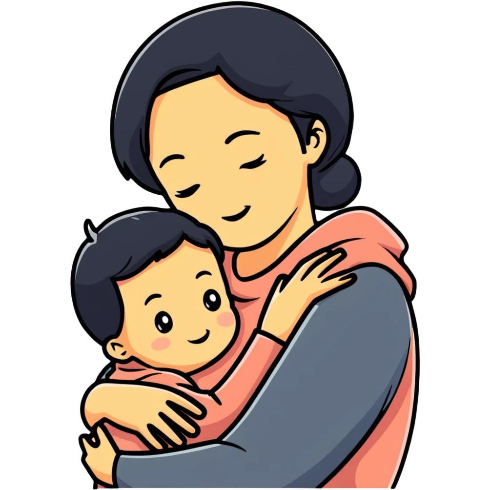 Mother hugging a child emoji