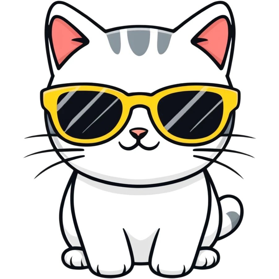Cat with sunglasses emoji