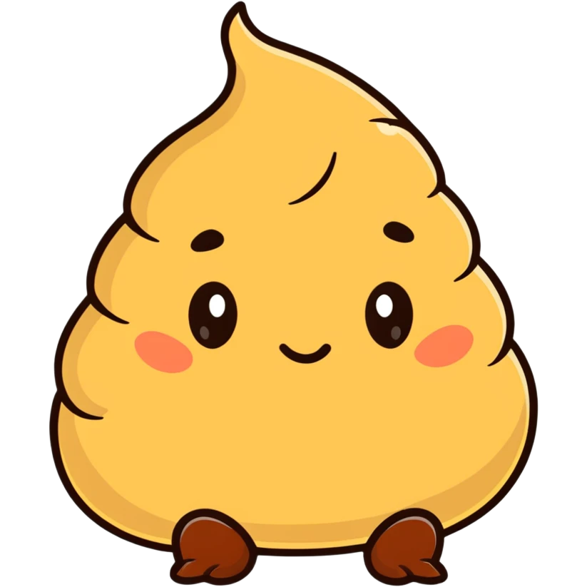 frowning poop cartoon sticker emoji
