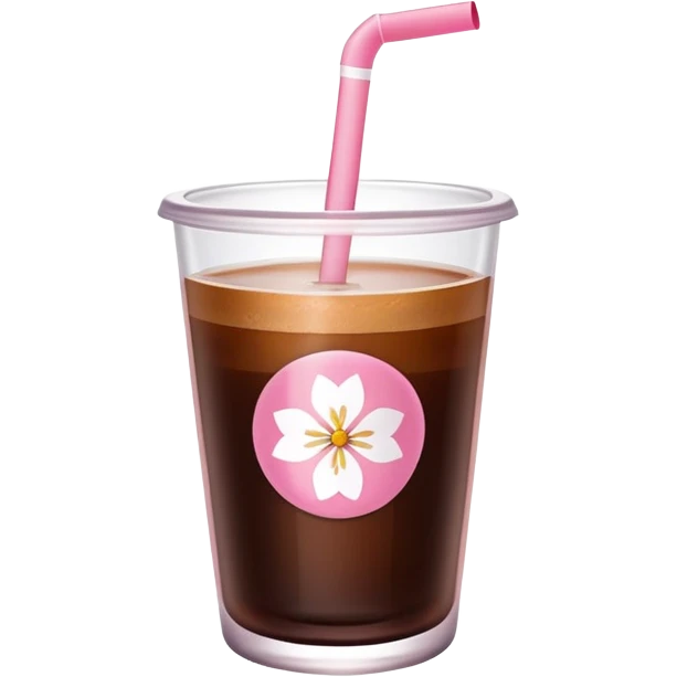 Cold brew coffee with sakura pink mini small size glas emoji
