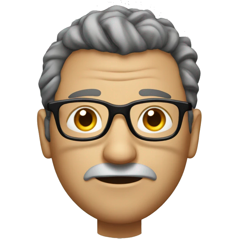 middle aged mad with glasses receding hairline and stubble emoji