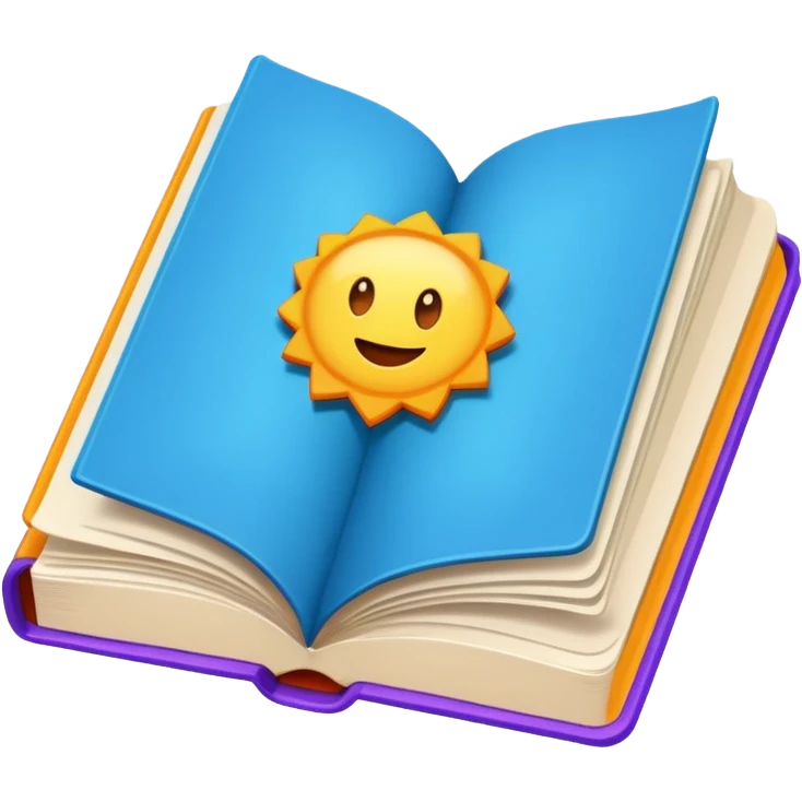 A book with a comic emoji